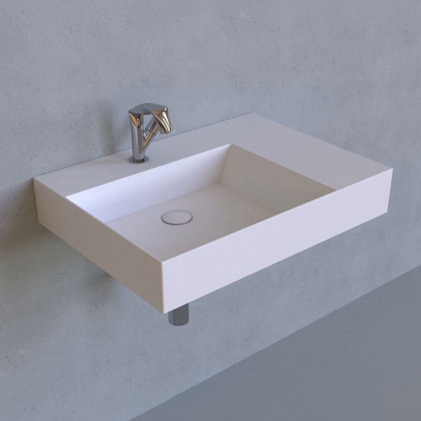 Immagine di Flaminia APPLIGHT 70 lavabo L.70 P.51 cm da appoggio, sospeso e top, con piano rubinetteria, senza troppopieno, colore bianco finitura lucido AP7051