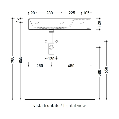 Immagine di Flaminia APPLIGHT 70 lavabo L.70 P.51 cm da appoggio, sospeso e top, con piano rubinetteria, senza troppopieno, colore bianco finitura lucido AP7051