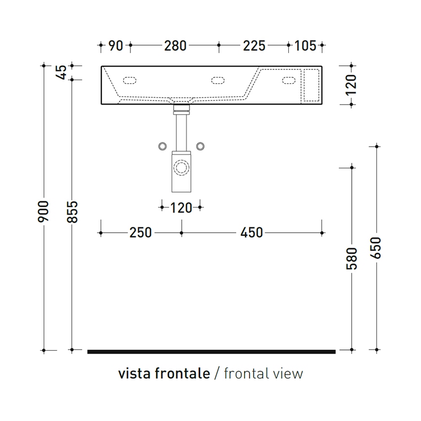 Immagine di Flaminia APPLIGHT 70 lavabo L.70 P.51 cm da appoggio, sospeso e top, con piano rubinetteria, senza troppopieno, colore bianco finitura lucido AP7051