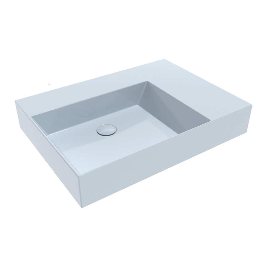 Immagine di Flaminia APPLIGHT 70 lavabo L.70 P.51 cm da appoggio, sospeso e top, con piano rubinetteria, senza troppopieno, colore azzurro polvere finitura lucido AP7051AP