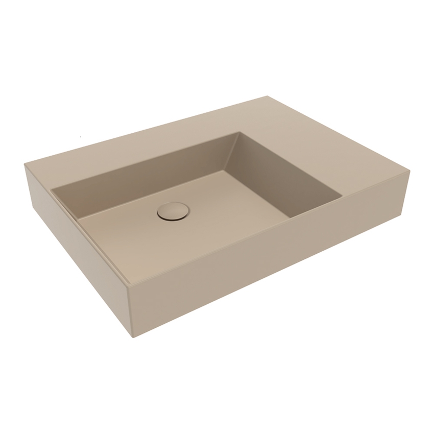 Immagine di Flaminia APPLIGHT 70 lavabo L.70 P.51 cm da appoggio, sospeso e top, con piano rubinetteria, senza troppopieno, colore argilla finitura opaco AP7051ARG