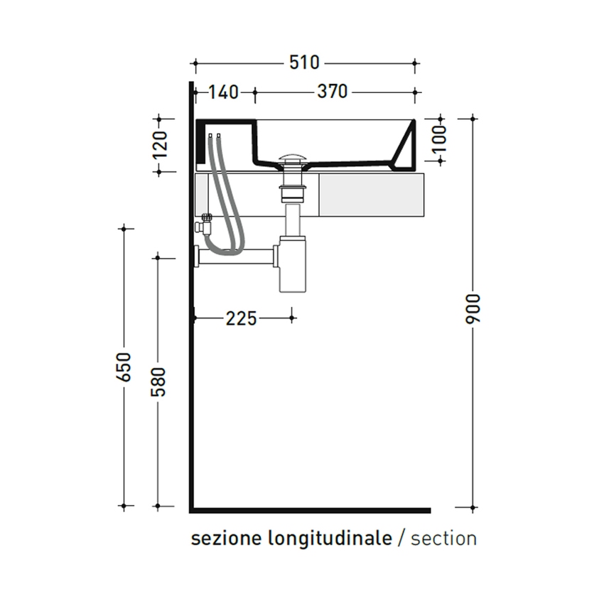 Immagine di Flaminia APPLIGHT 85 lavabo L.85 P.51 cm da appoggio, sospeso e top, con piano rubinetteria, senza troppopieno, colore bianco finitura lucido AP8551