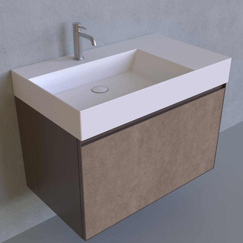 Immagine di Flaminia APPLIGHT 85 lavabo L.85 P.51 cm da appoggio, sospeso e top, con piano rubinetteria, senza troppopieno, colore bianco finitura lucido AP8551