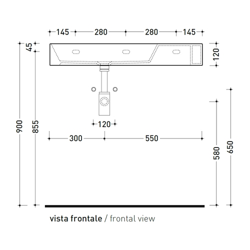 Immagine di Flaminia APPLIGHT 85 lavabo L.85 P.51 cm da appoggio, sospeso e top, con piano rubinetteria, senza troppopieno, colore bianco finitura lucido AP8551
