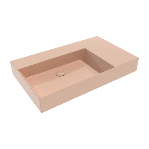 Immagine di Flaminia APPLIGHT 85 lavabo L.85 P.51 cm da appoggio, sospeso e top, con piano rubinetteria, senza troppopieno, colore avana finitura lucido AP8551AV