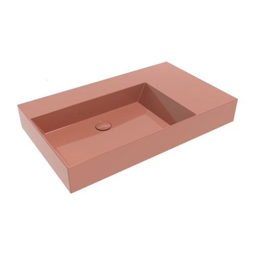 Immagine di Flaminia APPLIGHT 85 lavabo L.85 P.51 cm da appoggio, sospeso e top, con piano rubinetteria, senza troppopieno, colore terracotta finitura lucido AP8551TC