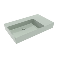 Immagine di Flaminia APPLIGHT 85 lavabo L.85 P.51 cm da appoggio, sospeso e top, con piano rubinetteria, senza troppopieno, colore verde giada finitura lucido AP8551VG