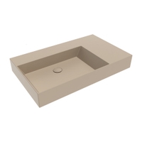 Immagine di Flaminia APPLIGHT 85 lavabo L.85 P.51 cm da appoggio, sospeso e top, con piano rubinetteria, senza troppopieno, colore argilla finitura opaco AP8551ARG