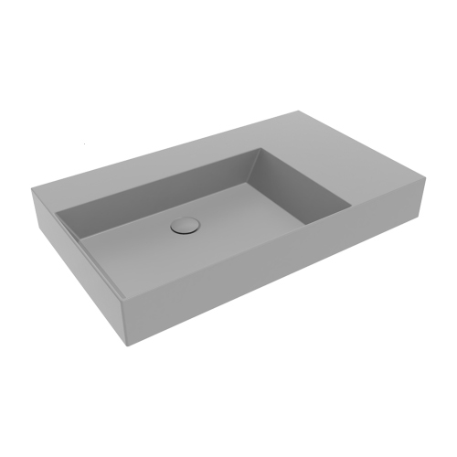 Immagine di Flaminia APPLIGHT 85 lavabo L.85 P.51 cm da appoggio, sospeso e top, con piano rubinetteria, senza troppopieno, colore cenere finitura opaco AP8551CEN