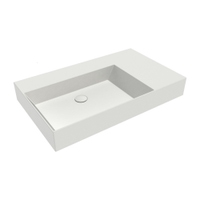 Immagine di Flaminia APPLIGHT 85 lavabo L.85 P.51 cm da appoggio, sospeso e top, con piano rubinetteria, senza troppopieno, colore bianco latte finitura opaco AP8551LAT