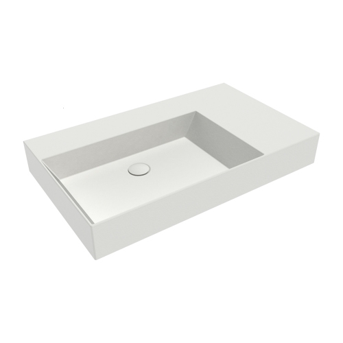 Immagine di Flaminia APPLIGHT 85 lavabo L.85 P.51 cm da appoggio, sospeso e top, con piano rubinetteria, senza troppopieno, colore bianco latte finitura opaco AP8551LAT