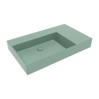 Immagine di Flaminia APPLIGHT 85 lavabo L.85 P.51 cm da appoggio, sospeso e top, con piano rubinetteria, senza troppopieno, colore menta finitura opaco AP8551ME