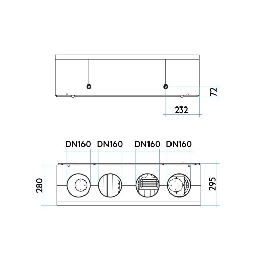 Immagine di Irsap IRSAIR V 220 P unità di ventilazione a doppio flusso con recupero di calore, per installazione a parete, con controllo S URED022VRS00P
