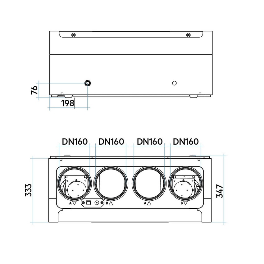 Immagine di Irsap IRSAIR V 180 P unità di ventilazione a doppio flusso con recupero di calore, per installazione a parete, con controllo S URED018VRS00P