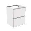 Immagine di Flaminia CUBIKA base portalabo L.60 P.50 cm a terra, con 2 cassetti, senza top, colore bianco finitura opaco CKDI02LBK