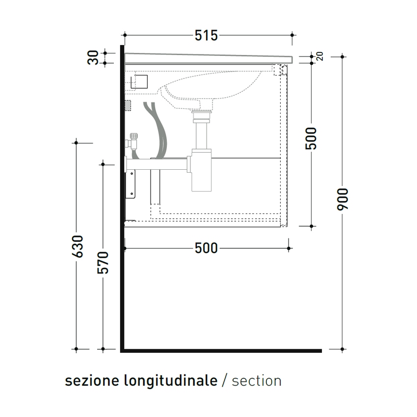 Immagine di Flaminia CUBIKA/BLOOM set con mobile sottolavabo L.70 cm, 1 cassetto, colore bianco finitura opaco e lavabo L.70 cm con troppopieno, colore bianco finitura lucido BCK876LBK+BM70L