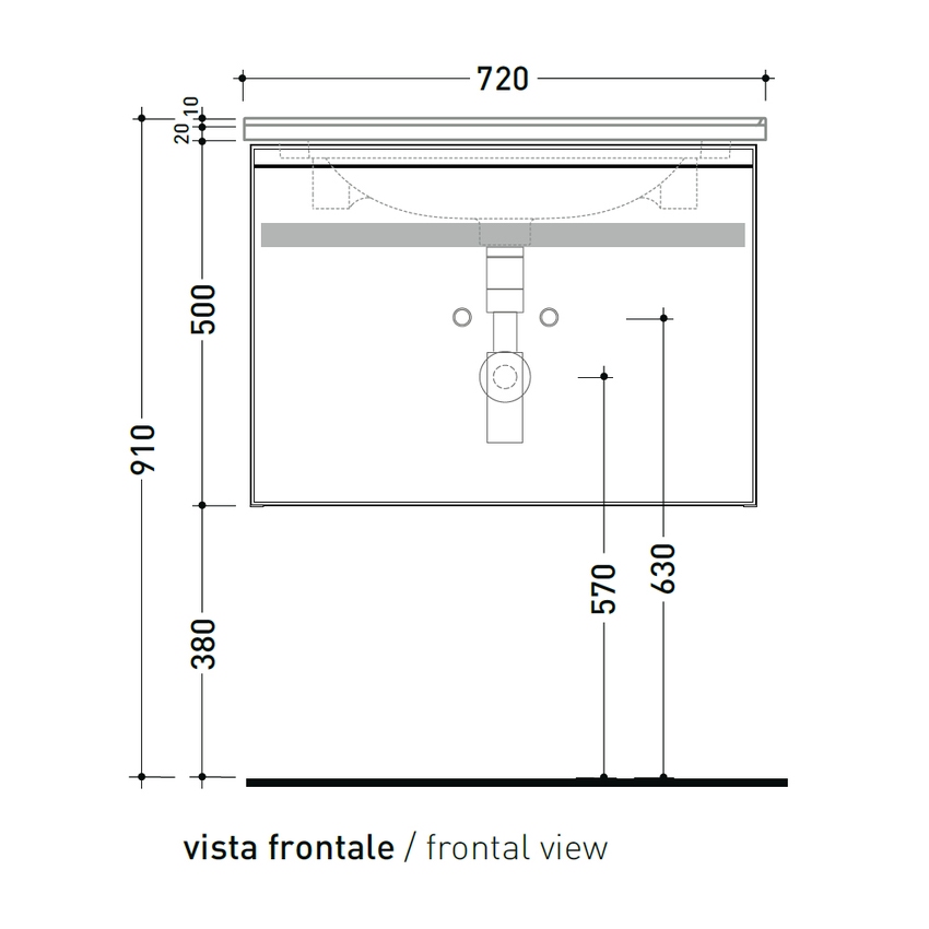 Immagine di Flaminia CUBIKA/BLOOM set con mobile sottolavabo L.70 cm, 1 cassetto, colore bianco finitura opaco e lavabo L.70 cm con troppopieno, colore bianco finitura lucido BCK876LBK+BM70L