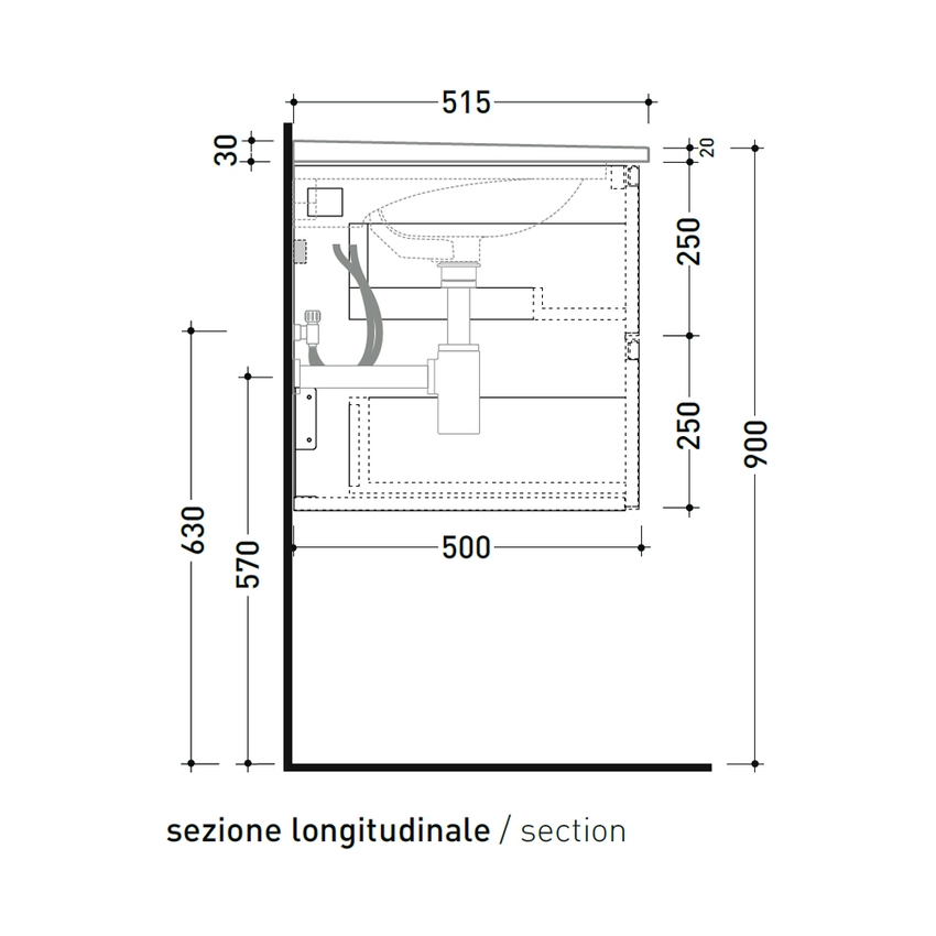 Immagine di Flaminia CUBIKA/BLOOM set con mobile sottolavabo L.70 cm, 2 cassetti, colore bianco finitura opaco e lavabo L.70 cm con troppopieno, colore bianco finitura lucido BCK809LBK+BM70L