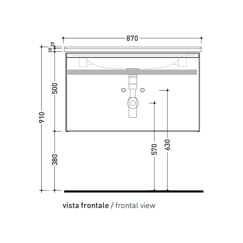 Immagine di Flaminia CUBIKA/BLOOM set con mobile sottolavabo L.85 cm, 1 cassetto, colore taupe finitura opaco e lavabo L.85 cm con troppopieno, colore bianco finitura lucido BCK879LTK+BM85L