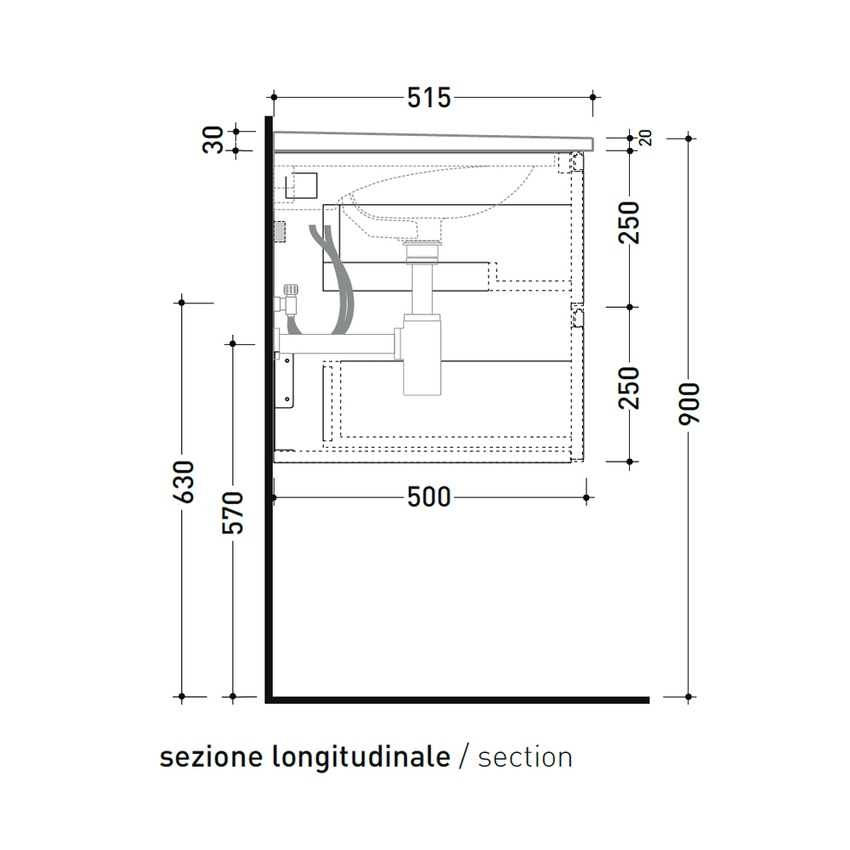 Immagine di Flaminia CUBIKA/BLOOM set con mobile sottolavabo L.85 cm, 2 cassetti, colore bianco finitura opaco e lavabo L.85 cm con troppopieno, colore bianco finitura lucido BCK815LBK+BM85L