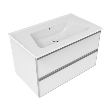 Immagine di Flaminia CUBIKA x BLOOM base sospesa L.85 P.50 cm, con 2 cassetti, per consolle Bloom 85 (non inclusa), colore bianco finitura opaco BCK815LBK