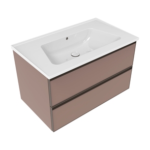 Immagine di Flaminia CUBIKA x BLOOM base sospesa L.85 P.50 cm, con 2 cassetti, per consolle Bloom 85 (non inclusa), colore cipria finitura opaco BCK815KLC