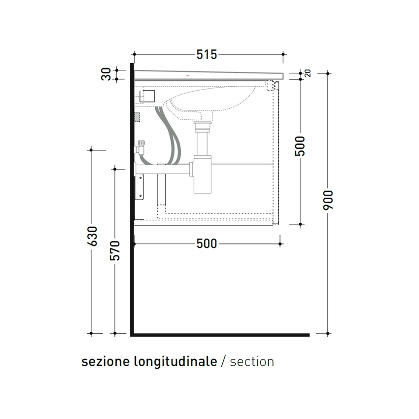 Immagine di Flaminia CUBIKA/BLOOM set con mobile sottolavabo L.105 cm, 1 cassetto, colore bianco finitura opaco e lavabo L.105 cm con troppopieno, colore bianco finitura lucido BCK893LBK+BM105L