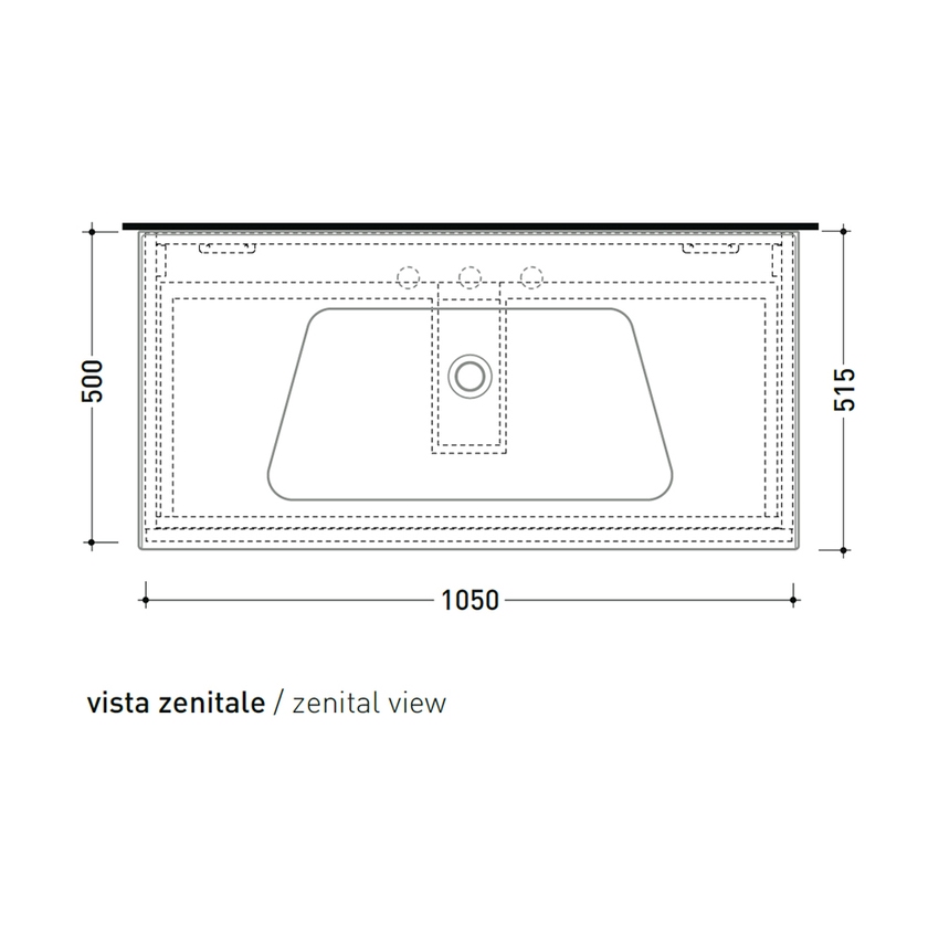 Immagine di Flaminia CUBIKA/BLOOM set con mobile sottolavabo L.105 cm, 1 cassetto, colore bianco finitura opaco e lavabo L.105 cm con troppopieno, colore bianco finitura lucido BCK893LBK+BM105L