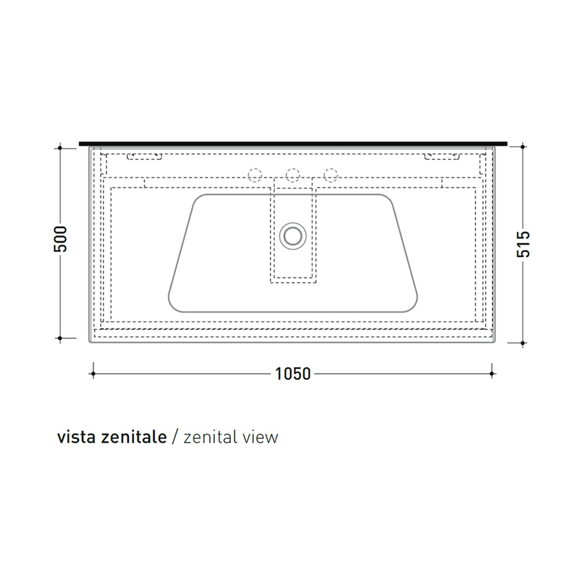 Immagine di Flaminia CUBIKA/BLOOM set con mobile sottolavabo L.105 cm, 2 cassetti, colore bianco finitura opaco e lavabo L.105 cm con troppopieno, colore bianco finitura lucido BCK839LBK+BM105L