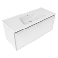 Immagine di Flaminia CUBIKA x BLOOM base sospesa L.120 P.50 cm, con 1 cassetto, per consolle Bloom 120 (non inclusa), colore bianco finitura opaco BCK945LBK