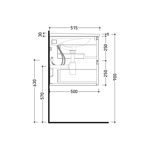 Immagine di Flaminia CUBIKA x BLOOM base sospesa L.120 P.50 cm, con 2 cassetti, per consolle Bloom 120 (non inclusa), colore bianco finitura opaco BCK949LBK