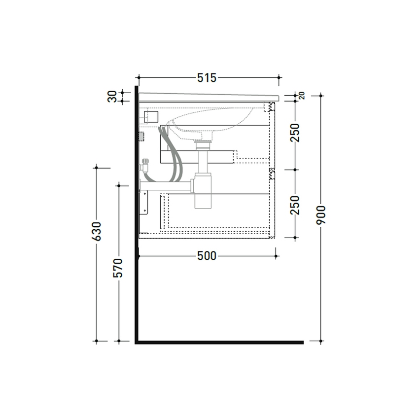 Immagine di Flaminia CUBIKA/BLOOM set con mobile sottolavabo L.120 cm, 2 cassetti, colore bianco finitura opaco e lavabo L.120 cm con troppopieno, colore bianco finitura lucido BCK949LBK+BM120L