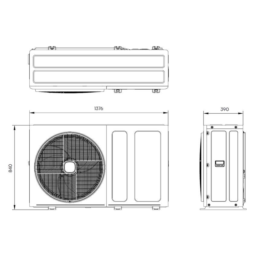 Immagine di Hisense HI-THERMA pompa di calore monoblocco trifase aria-acqua 14 kW, per riscaldamento, raffrescamento, produzione ACS AHZ-140HEDS1