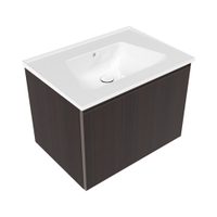 Immagine di Flaminia CUBIKA/BLOOM set con mobile sottolavabo L.70 cm, 1 cassetto, finitura eucalipto e lavabo L.70 cm con troppopieno, colore bianco finitura lucido BCK876LEK+BM70L