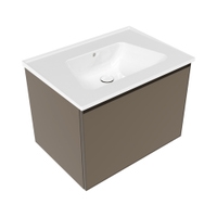 Immagine di Flaminia CUBIKA/BLOOM set con mobile sottolavabo L.70 cm, 1 cassetto, colore taupe finitura opaco e lavabo L.70 cm con troppopieno, colore bianco finitura lucido BCK876LTK+BM70L