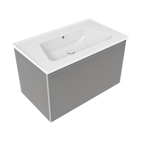 Immagine di Flaminia CUBIKA/BLOOM set con mobile sottolavabo L.85 cm, 1 cassetto, colore grey finitura opaco e lavabo L.85 cm con troppopieno, colore bianco finitura lucido BCK879LGK+BM85L