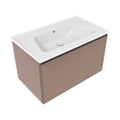 Immagine di Flaminia CUBIKA/BLOOM set con mobile sottolavabo L.85 cm, 1 cassetto, colore cipria finitura opaco e lavabo L.85 cm con troppopieno, colore bianco finitura lucido BCK879KLC+BM85L