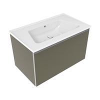 Immagine di Flaminia CUBIKA/BLOOM set con mobile sottolavabo L.85 cm, 1 cassetto, colore verde palude finitura opaco e lavabo L.85 cm con troppopieno, colore bianco finitura lucido BCK879LVK+BM85L