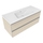 Flaminia CUBIKA/BLOOM set con mobile sottolavabo L.120 cm, 2 cassetti, colore juta finitura opaco e lavabo L.120 cm con troppopieno, colore bianco finitura lucido BCK949LJK+BM120L