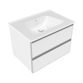 Immagine di Flaminia CUBIKA/BLOOM set con mobile sottolavabo L.70 cm, 2 cassetti, colore bianco finitura opaco e lavabo L.70 cm con troppopieno, colore bianco finitura lucido BCK809LBK+BM70L
