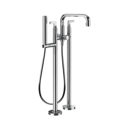 Immagine di Gessi INCISO- piantana esterno vasca, con doccetta e deviatore automatico, finitura cromo 58029#031