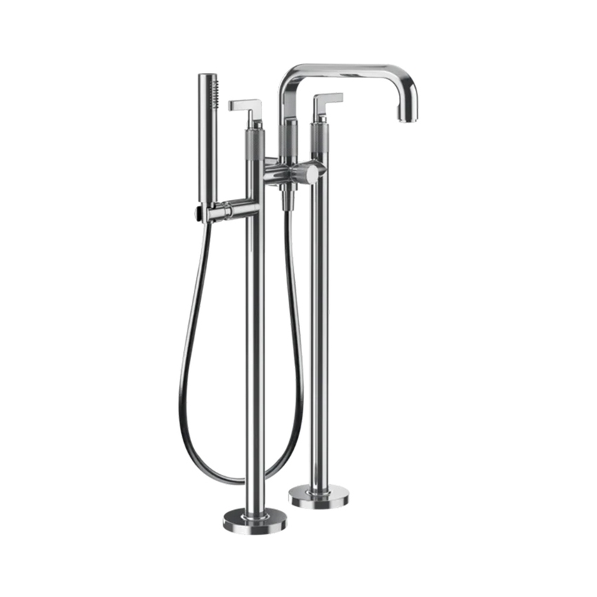 Immagine di Gessi INCISO- piantana esterno vasca, con doccetta e deviatore automatico, finitura cromo 58029#031
