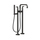 Gessi INCISO- piantana esterno vasca, con doccetta e deviatore automatico, finitura black metal brushed PVD 58029#707