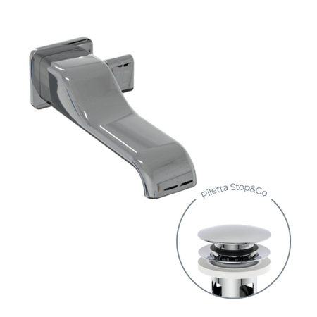 Immagine di Flaminia NOKE’ miscelatore monocomando lavabo ad incasso, completo di piletta Stop&Go e corpo incasso, finitura cromo NK3230