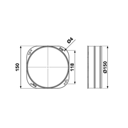Immagine di Tecnosystemi Collarino per plenum ø150 mm, modello E5 PWD500011