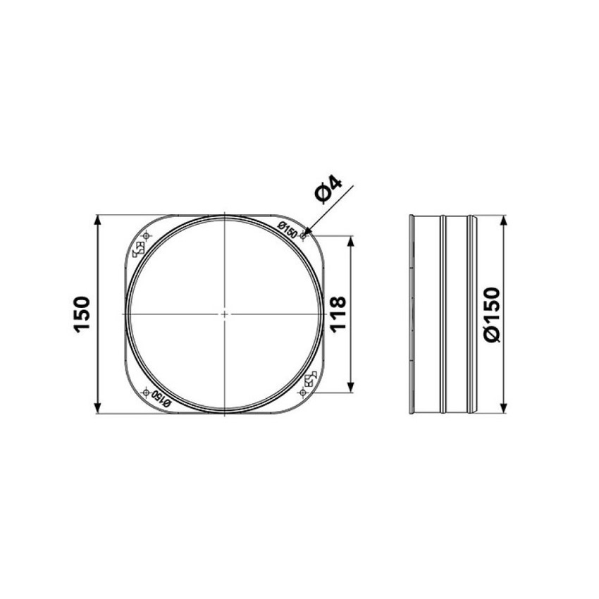 Immagine di Tecnosystemi Collarino per plenum ø150 mm, modello E5 PWD500011