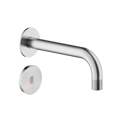 Immagine di Nobili VELIS rubinetto con comando a infrarossi P.21.2 cm, senza scarico, corpo incasso incluso, finitura inox spazzolato IRAV00158/RSIX