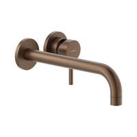 Immagine di Nobili LIVE miscelatore lavabo solo parte esterna monocomando a parete bocca lunga P.25 cm, finitura tabacco opaco LV00199/2TA