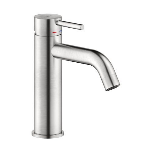 Immagine di Nobili LIVE miscelatore monocomando H.18 cm per lavabo, senza scarico, finitura inox spazzolato LV00118/17IX