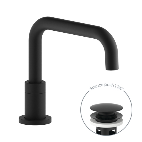 Immagine di Nobili LIVE bocca per miscelatore monocomando per lavabo, con scarico 1 1/4" push, colore mora finitura opaco AV00156/23BM